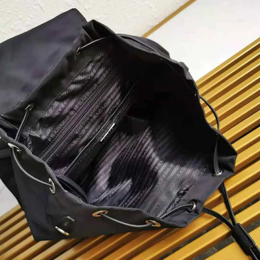 Prada Nylon and Saffiano Leather Backpack for Women in Black Prada Nylon and Saffiano Leather Backpack for Women in Black