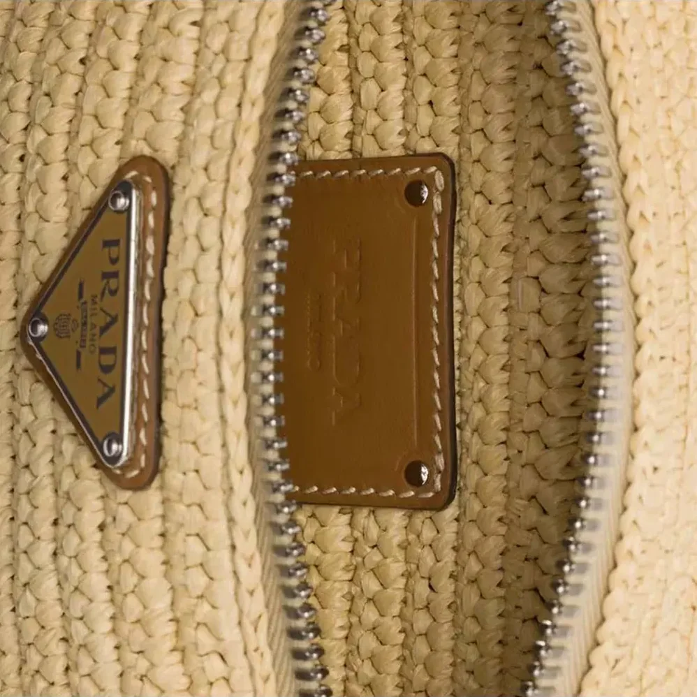 Prada Woven Crochet Belt Bag for Women in Natural Prada Woven Crochet Belt Bag for Women in Natural