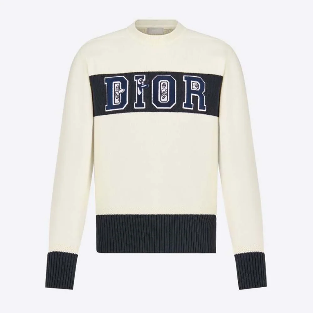 Dior Kenny Scharf Sweater White Technical Cotton for Women