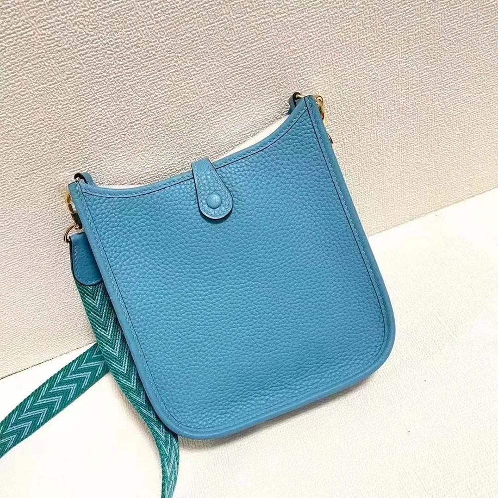 Hermes Evelyne III 16 Mini Model Bag in Calfskin in Blue Hermes Evelyne III 16 Mini Model Bag in Calfskin in Blue