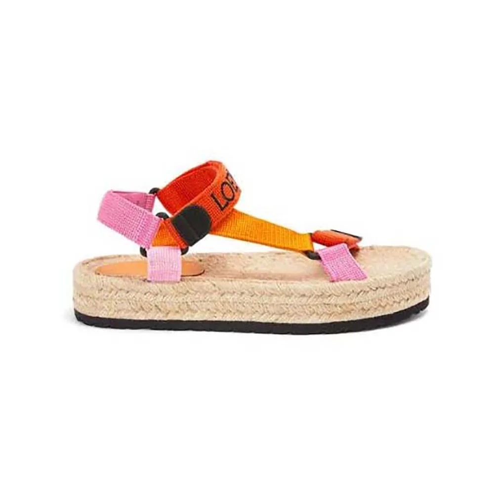 Loewe Strappy Espadrille in Nylon for Women in Orange