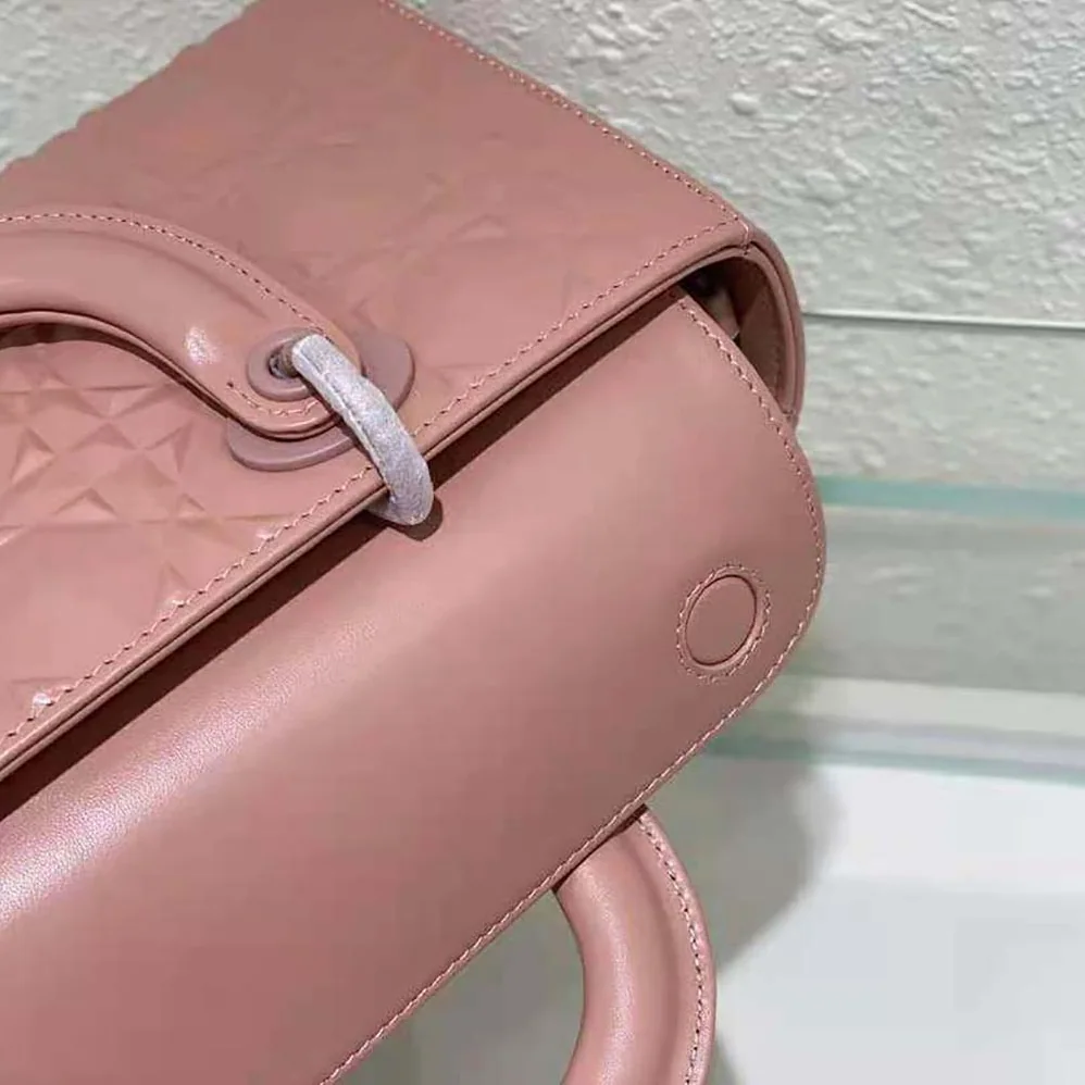 Dior Lady D-Joy Bag Rose Des Vents Cannage Calfskin with Diamond Motif for Women
