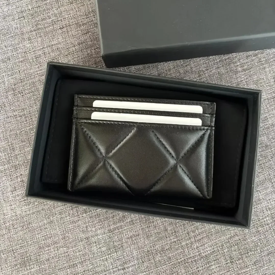 Chanel CO-CO 19 Card Holder Wallet Black Gold Toned Hardware /