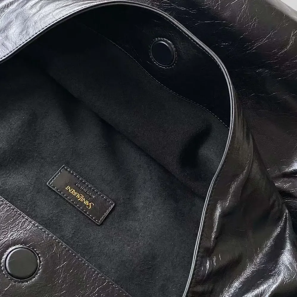 Saint Laurent YSL Hortense Hobo In Shiny Leather Black for Women