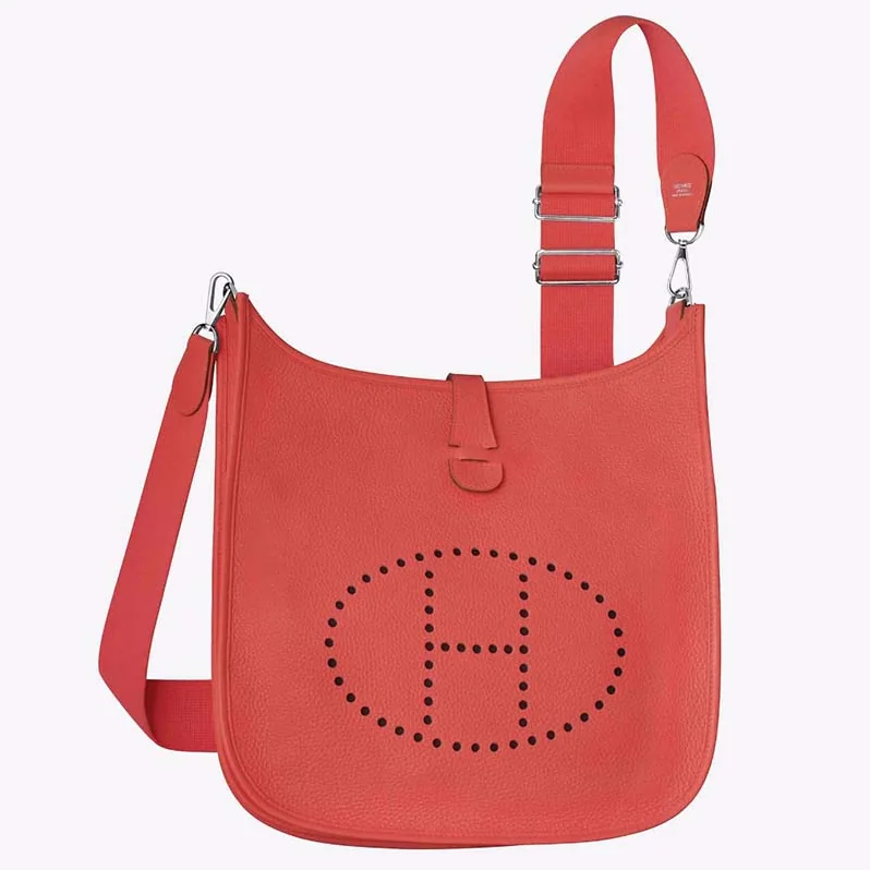 Hermes Evelyne III 33 Large Model Bag in Calfskin in Red