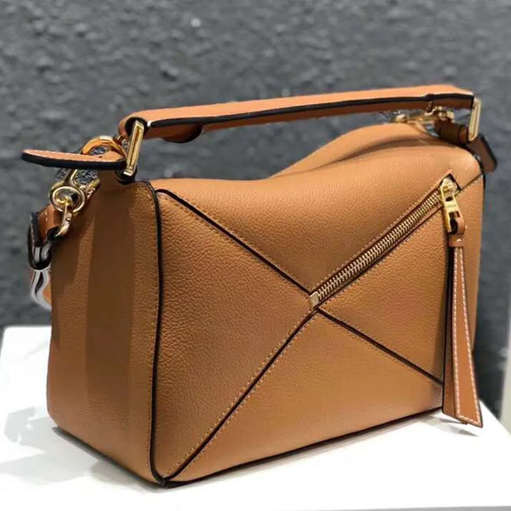 Loewe Puzzle Small Bag in Classic Calf Leather for Women in Brown
