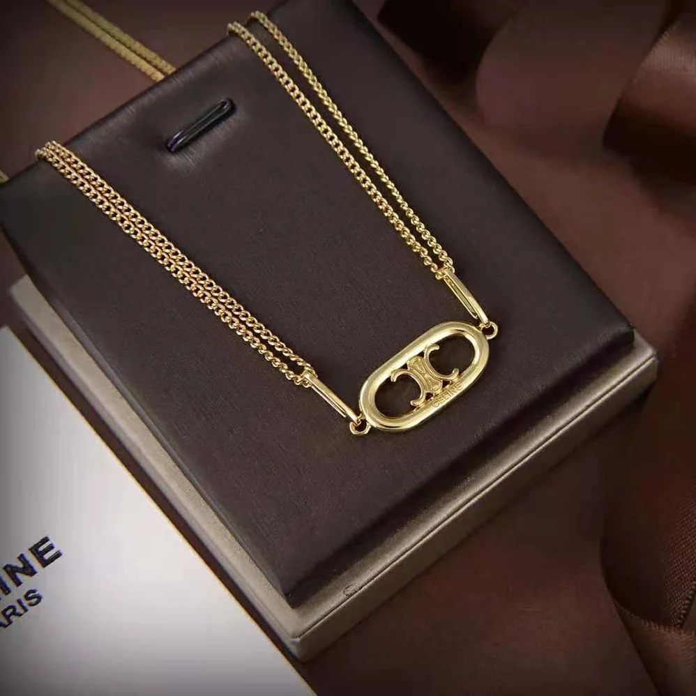 Celine Maillon Triomphe Necklace in Gold Brass for Women