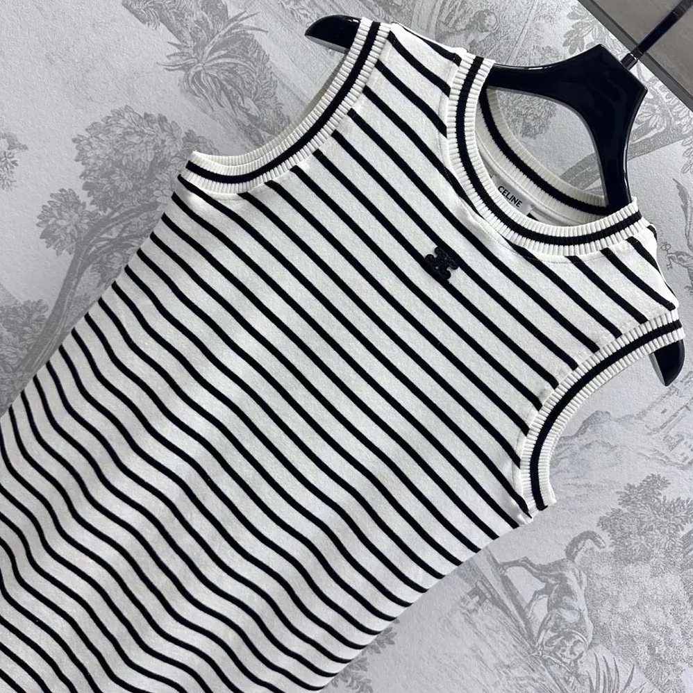 Celine Triomphe Mariniere Mini Dress in Wool for Women