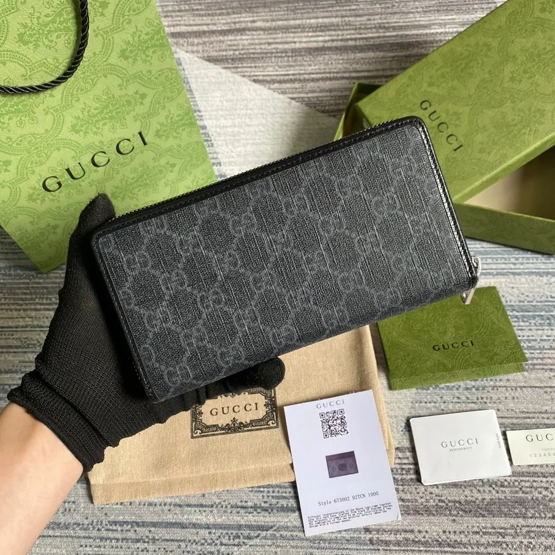 Gucci Ophidia GG Zip Around Wallet With Interlocking G Brown / Gucci Ophidia GG Zip Around Wallet With Interlocking G Brown /