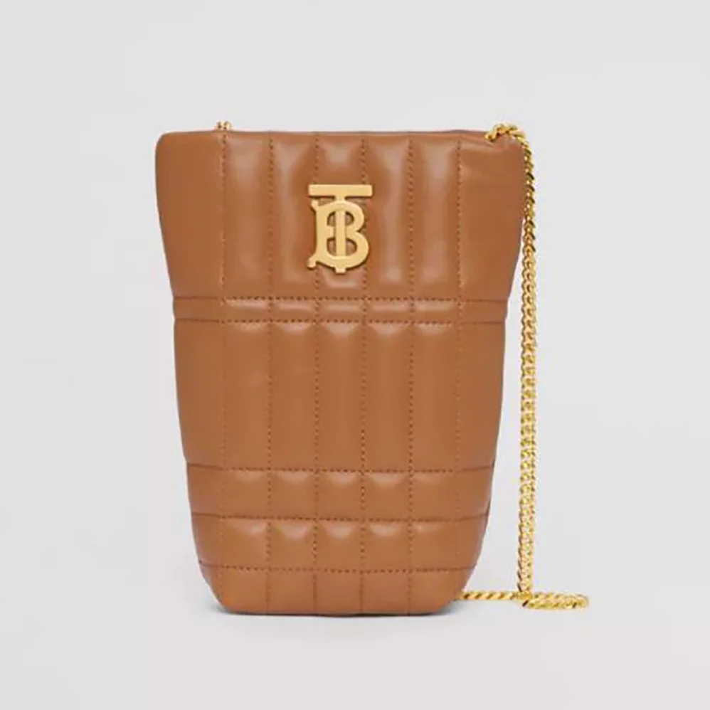 Burberry Micro Quilted Lambskin Lola Bucket Bag for Women in Brown Burberry Micro Quilted Lambskin Lola Bucket Bag for Women in Brown