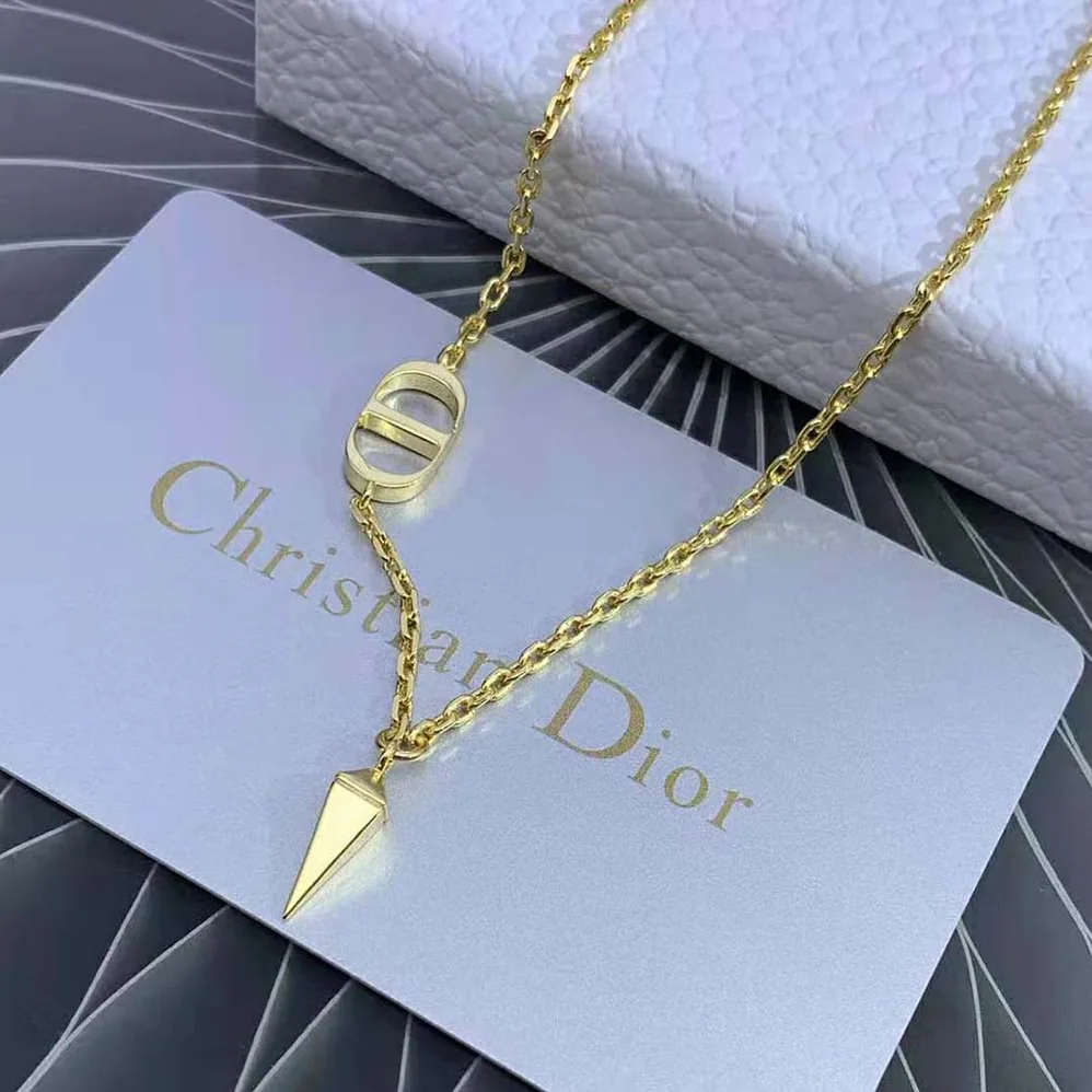 Dior Petit CD Necklace Gold for Women in Finish Metal