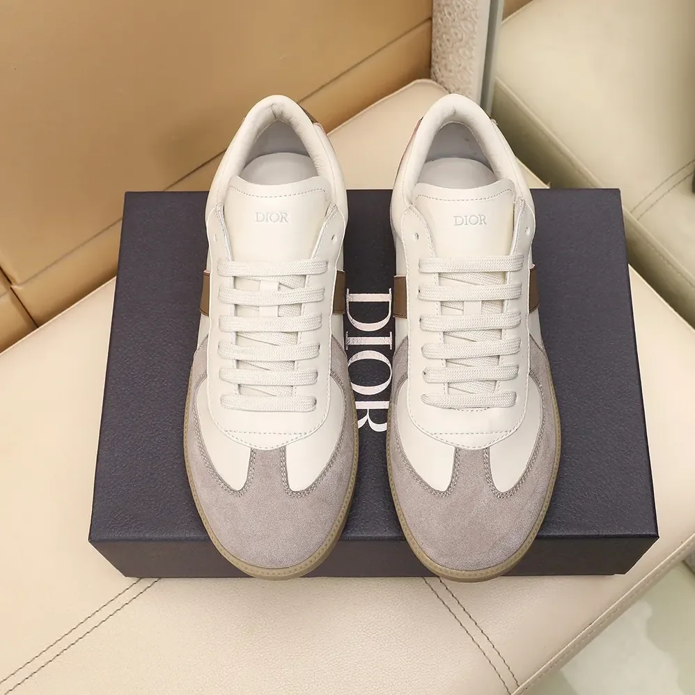Dior B01 Matchpoint Sneaker Gray and White Smooth Calfskin with Gray Suede for Unisex Dior B01 Matchpoint Sneaker Gray and White Smooth Calfskin with Gray Suede for Unisex