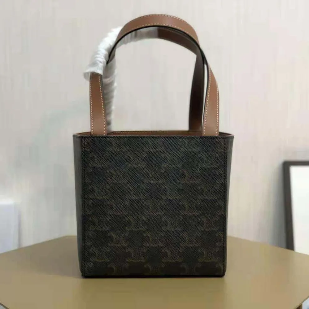 Celine Cube Bag Cuir Triomphe in Triomphe Canvas and Calfskin for Women