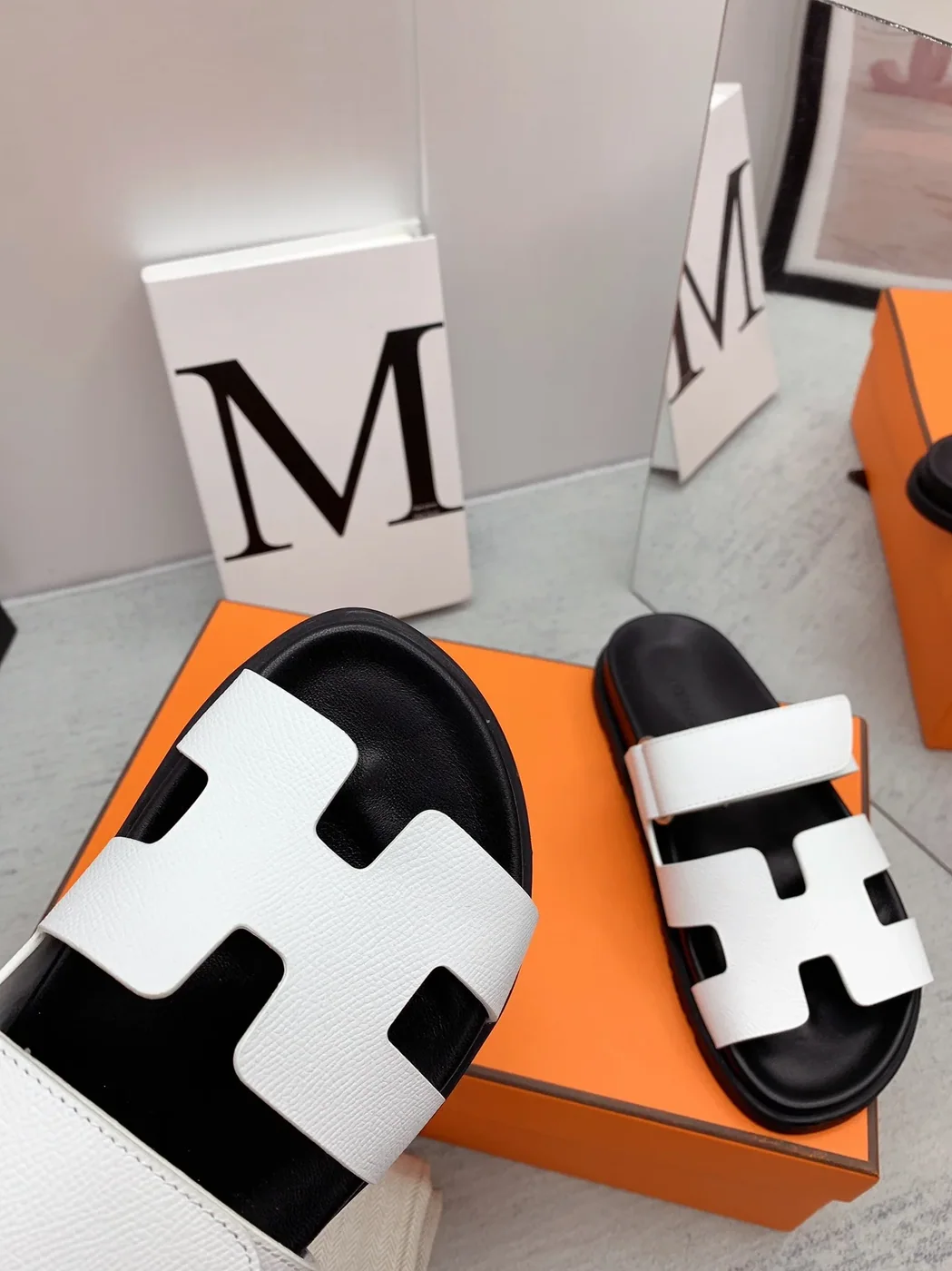 Hermes Chypre Sandal White Hermes Chypre Sandal White