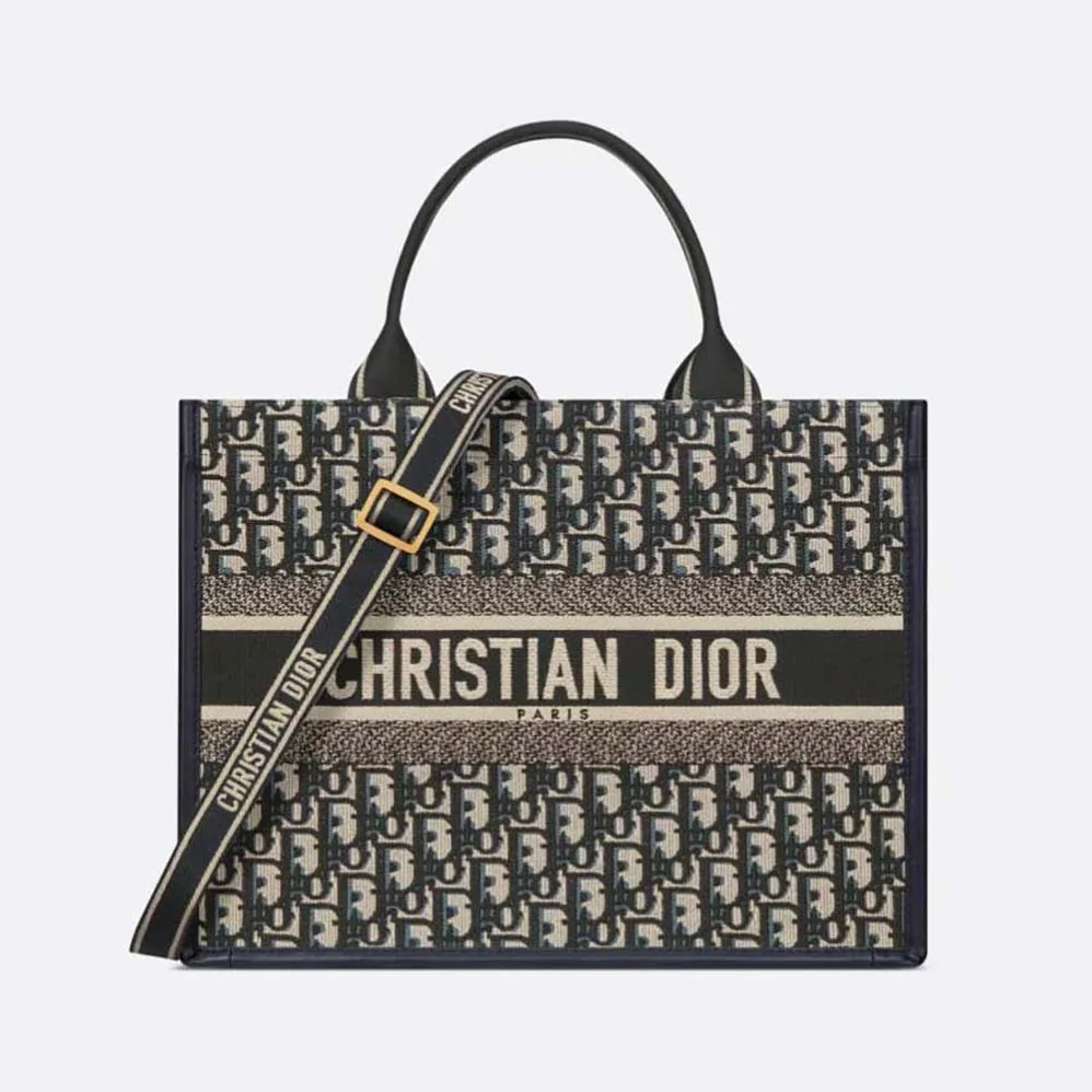 Dior Medium Dior Book Tote Blue Dior Oblique Embroidery and Calfskin for Women Dior Medium Dior Book Tote Blue Dior Oblique Embroidery and Calfskin for Women
