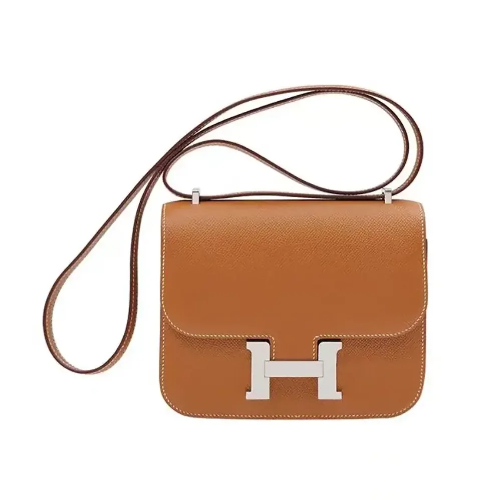 Hermes Constance 18 Bag Epsom Leather for Women in Brown/Silver Hermes Constance 18 Bag Epsom Leather for Women in Brown/Silver