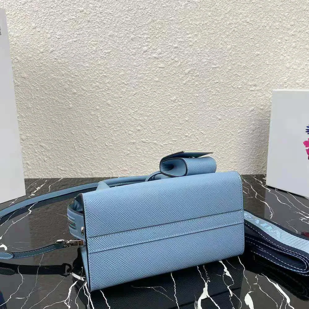 Prada Saffiano Leather Prada Monochrome Bag for Women in Blue Prada Saffiano Leather Prada Monochrome Bag for Women in Blue