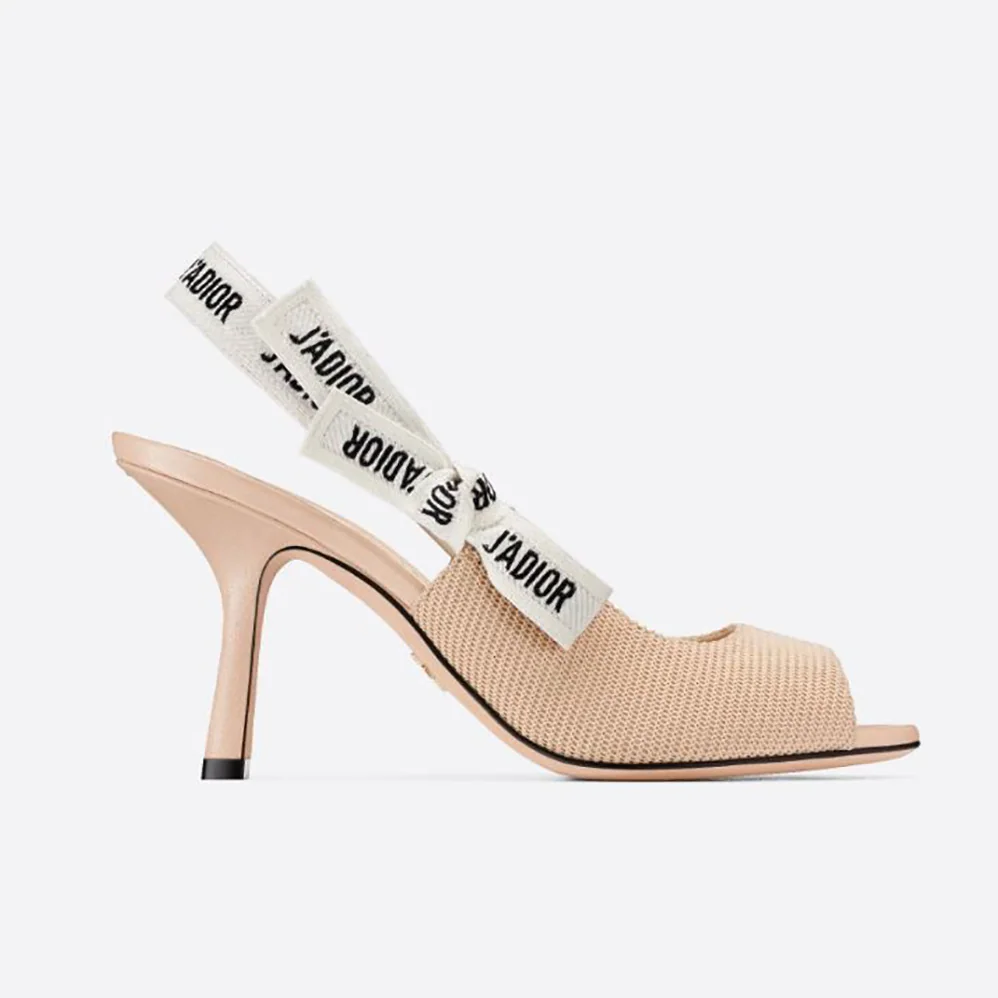 Dior J'adior Heeled Sandal Nude Technical Fabric in 8.5cm Heel for Women