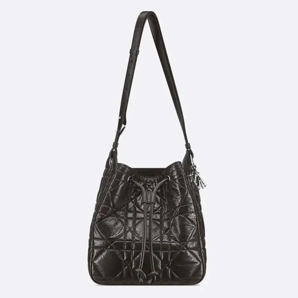 Dior Medium D-Motion Bag Black Macrocannage Crinkled Calfskin for Women Dior Medium D-Motion Bag Black Macrocannage Crinkled Calfskin for Women