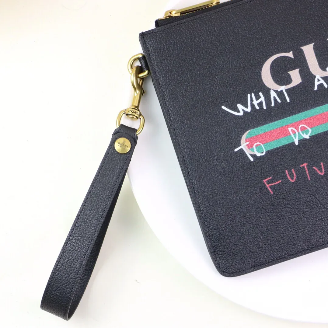 Gucci Printed Pouch Black , Pouch / for Men