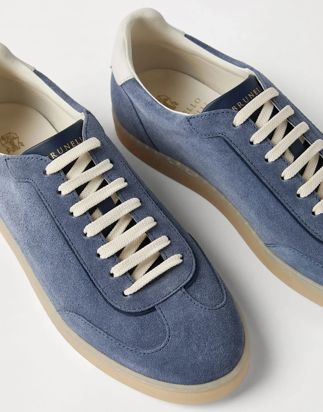 Brunello Cucinelli Washed Suede Azure Sneakers 252MZUSGGJ336 Brunello Cucinelli Washed Suede Azure Sneakers 252MZUSGGJ336