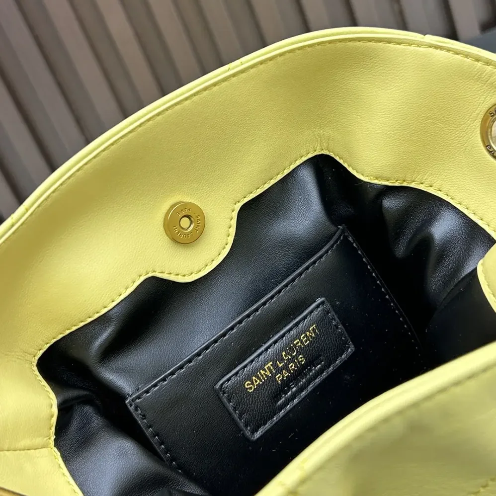 Saint Laurent YSL Jamie Mini Shoulder Pouch In Lambskin for Women in Yellow Saint Laurent YSL Jamie Mini Shoulder Pouch In Lambskin for Women in Yellow