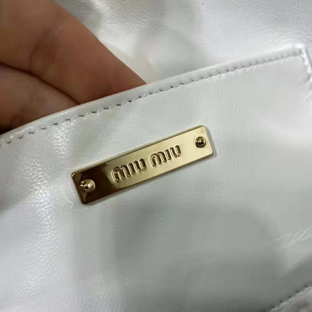 Miu Miu Crystal Cloqué Nappa Leather Bag for Women