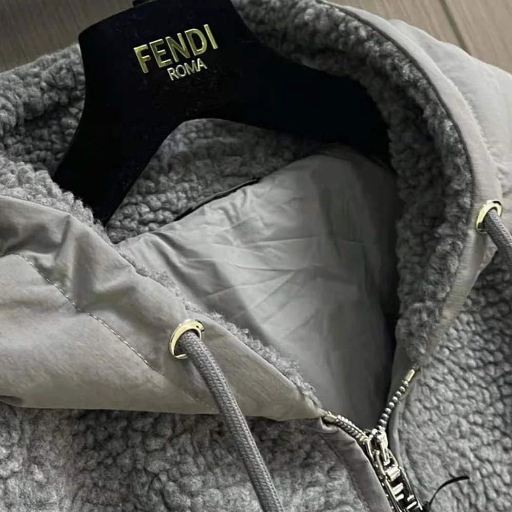 Fendi Blouson Gray Teddy Sweatshirt-FW1288AQMNF1MU3 for Men