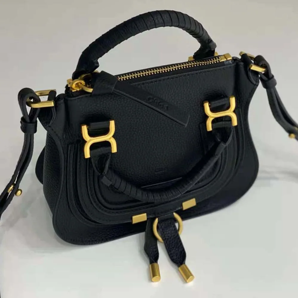 Chloe Marcie Mini Double Carry Bag for Women in Black