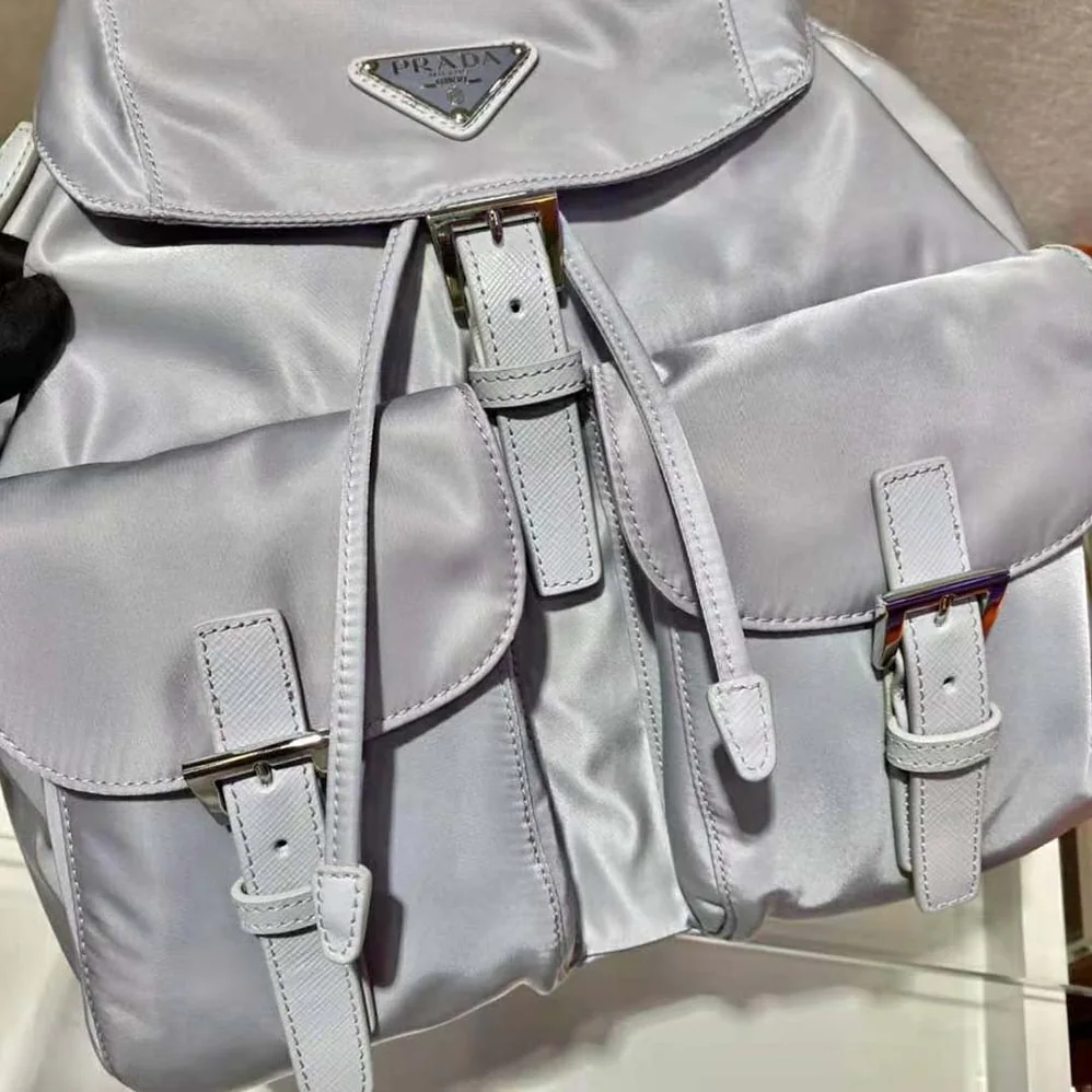 Prada Re-Nylon Medium Backpack for Women in Navy