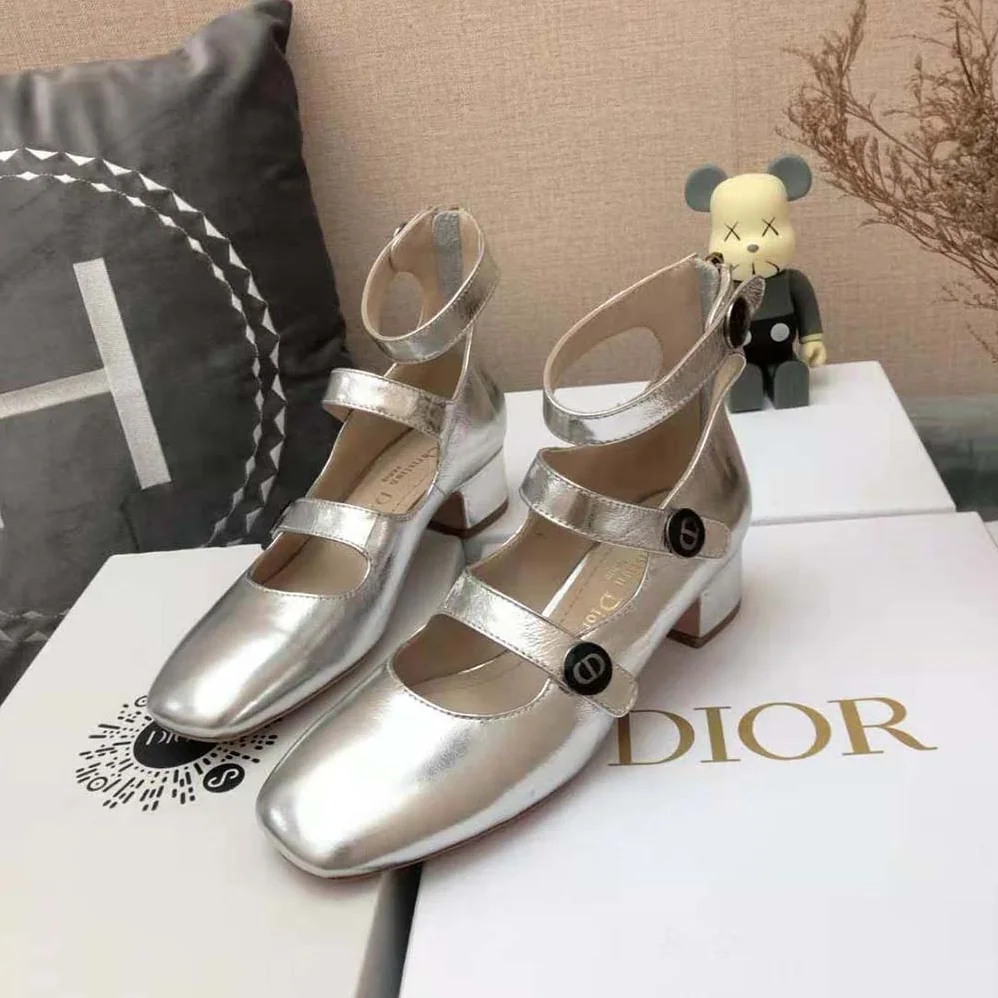 Dior D-Doll Pump Silver for Women in Tone Shiny Laminated Calfskin Dior D-Doll Pump Silver for Women in Tone Shiny Laminated Calfskin