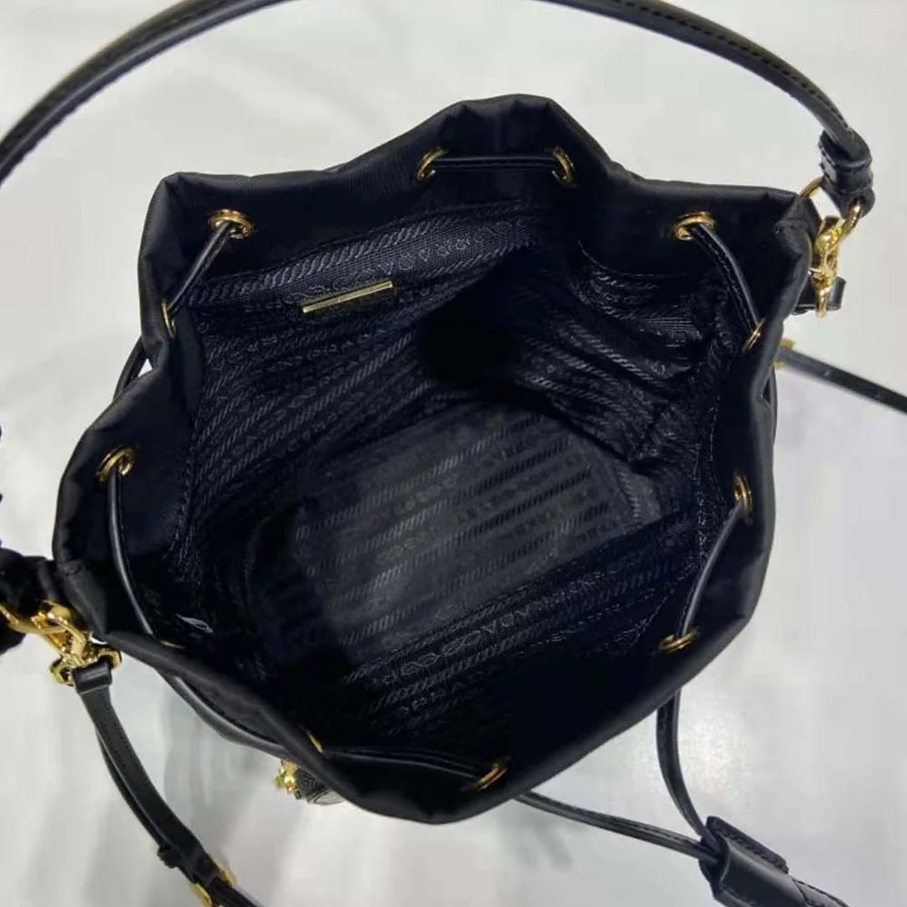 Prada Re-Nylon and Brushed Leather Bag for Women in Black