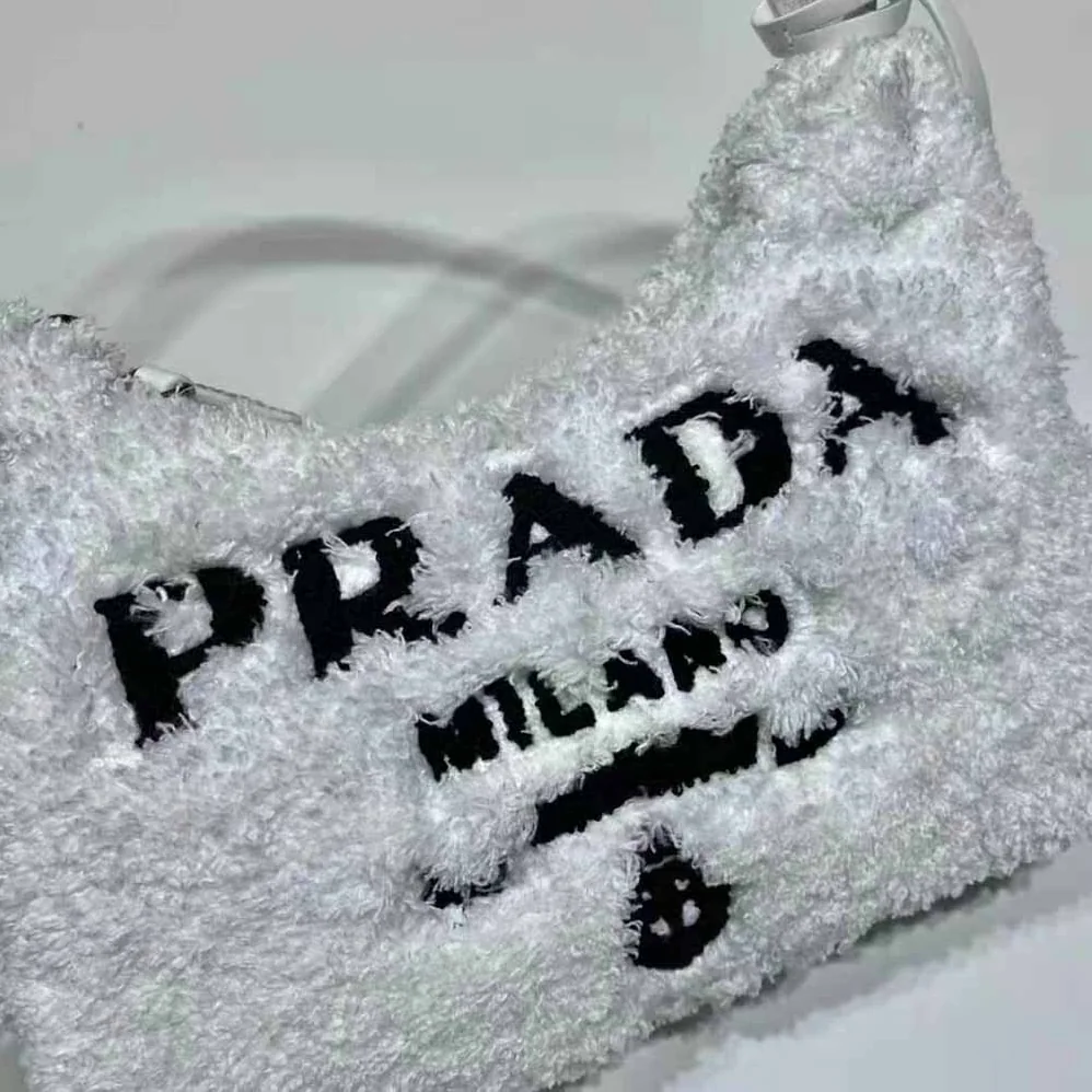 Prada Re-Edition 2000 Terry Mini-Bag for Women in White Prada Re-Edition 2000 Terry Mini-Bag for Women in White