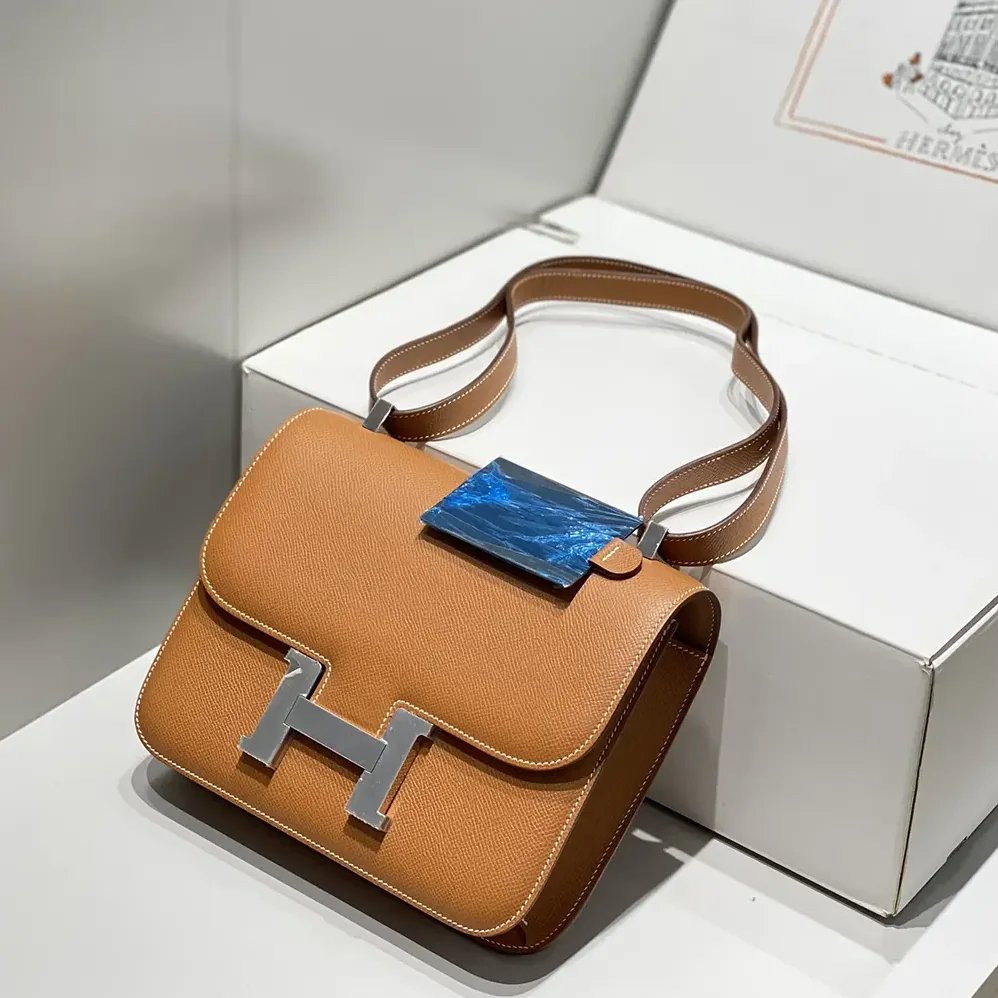 Hermes Constance 18 Bag Epsom Leather for Women in Brown/Silver Hermes Constance 18 Bag Epsom Leather for Women in Brown/Silver
