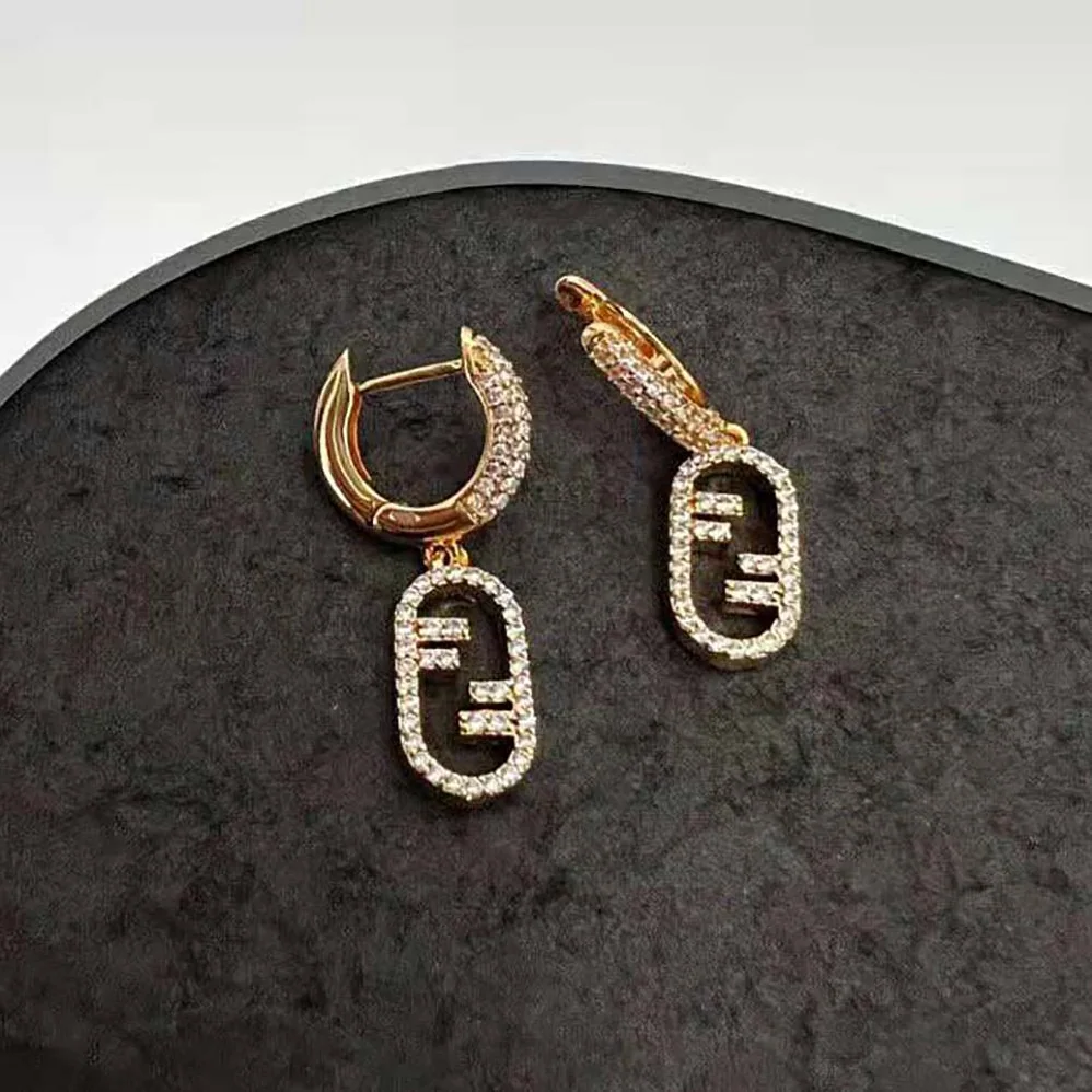 Fendi Hoop Earrings with Fendi O'Lock Pendant for Women