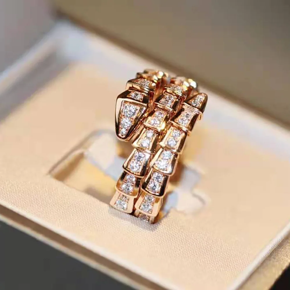 Bvlgari Serpenti Viper Two-coil 18 KT Rose Gold Ring for Women