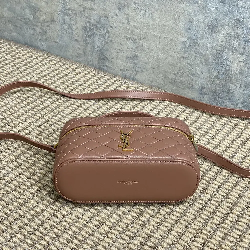Saint Laurent YSL Gaby Vanity Bag In Lambskin for Women in Pink Saint Laurent YSL Gaby Vanity Bag In Lambskin for Women in Pink
