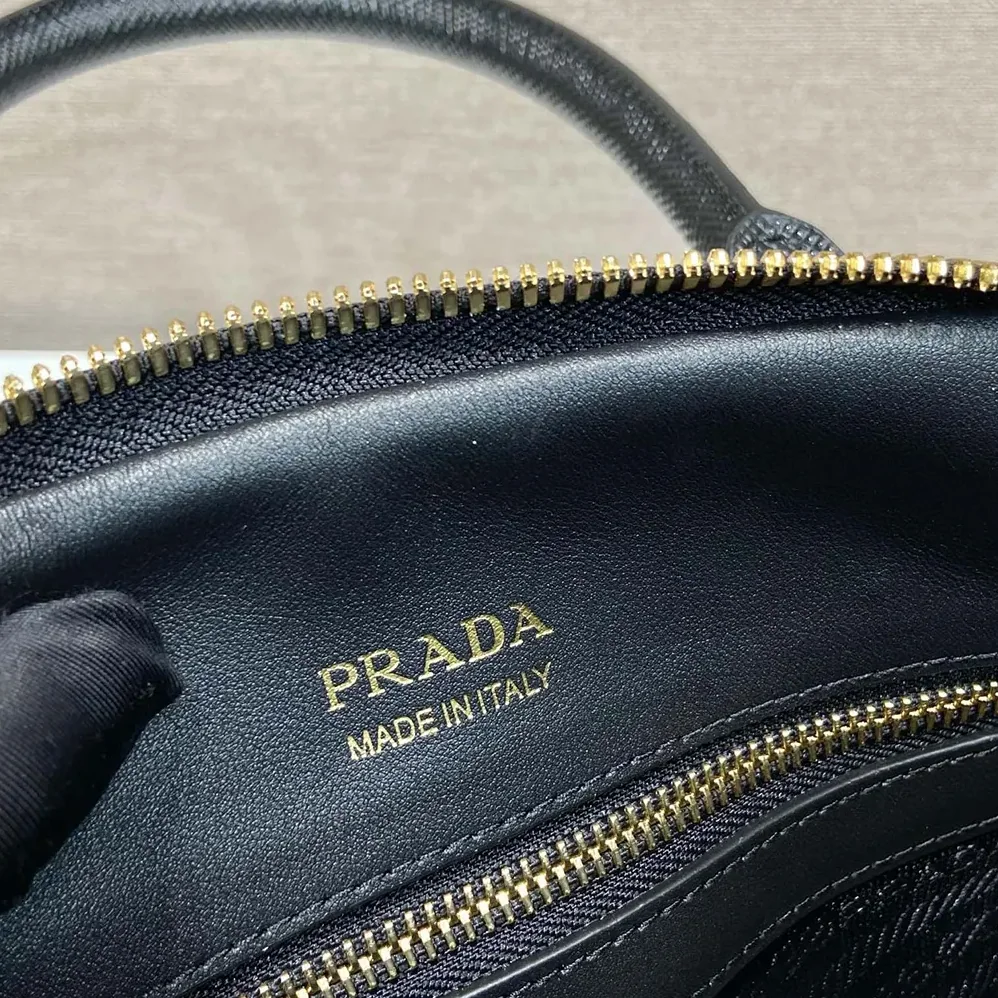 Prada Medium Saffiano Leather Bag for Women in Black Prada Medium Saffiano Leather Bag for Women in Black