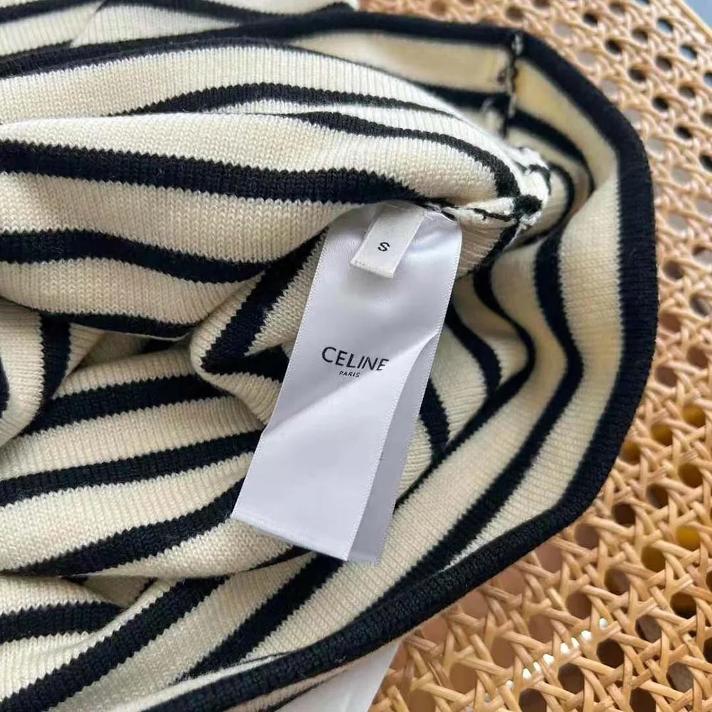 Celine Bandeau Dress in Striped Wool for Women in White Celine Bandeau Dress in Striped Wool for Women in White