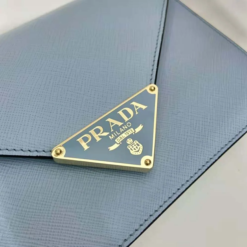Prada Saffiano Leather Shoulder Bag for Women in Blue