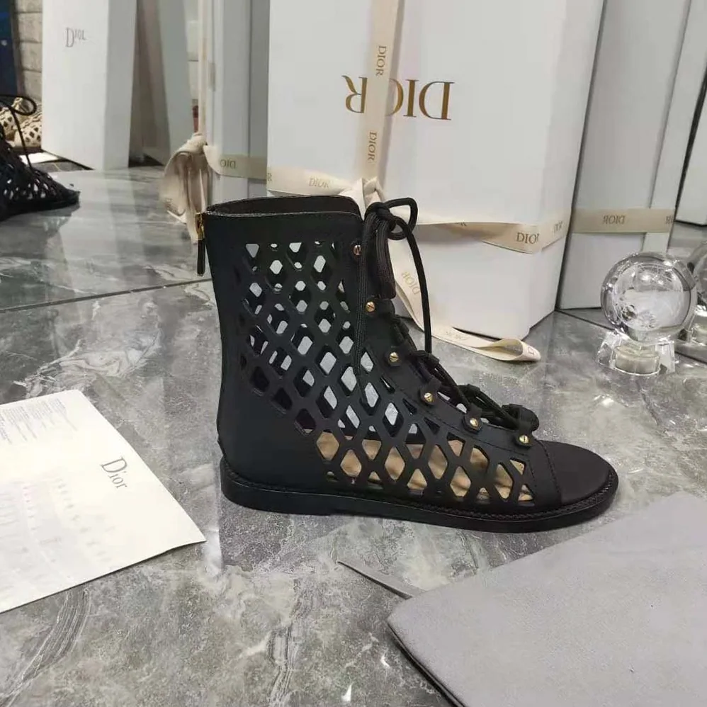 Dior D-Trap Sandal Black Matte Calfskin in 3cm Heel for Women Dior D-Trap Sandal Black Matte Calfskin in 3cm Heel for Women