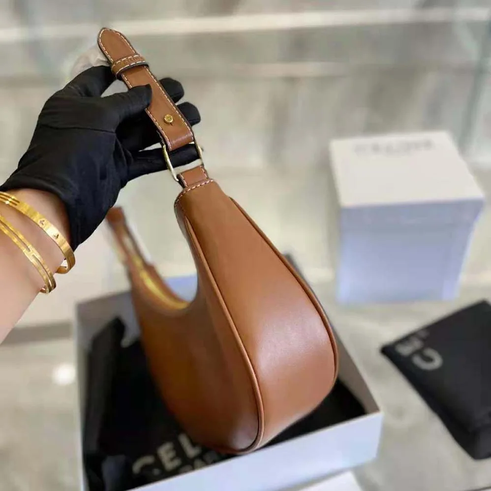 Celine Ava Bag in Smooth Calfskin with Triomphe Embroidery for Women