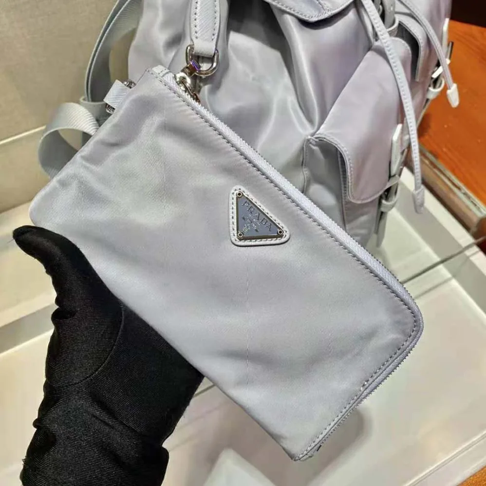 Prada Re-Nylon Medium Backpack for Women in Navy