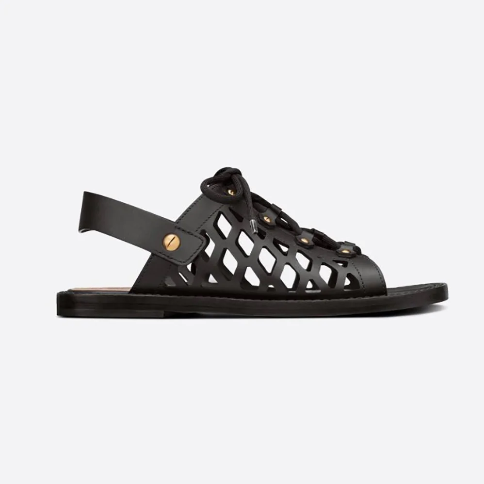 Dior D-Trap Sandal Black Matte Calfskin for Women Dior D-Trap Sandal Black Matte Calfskin for Women