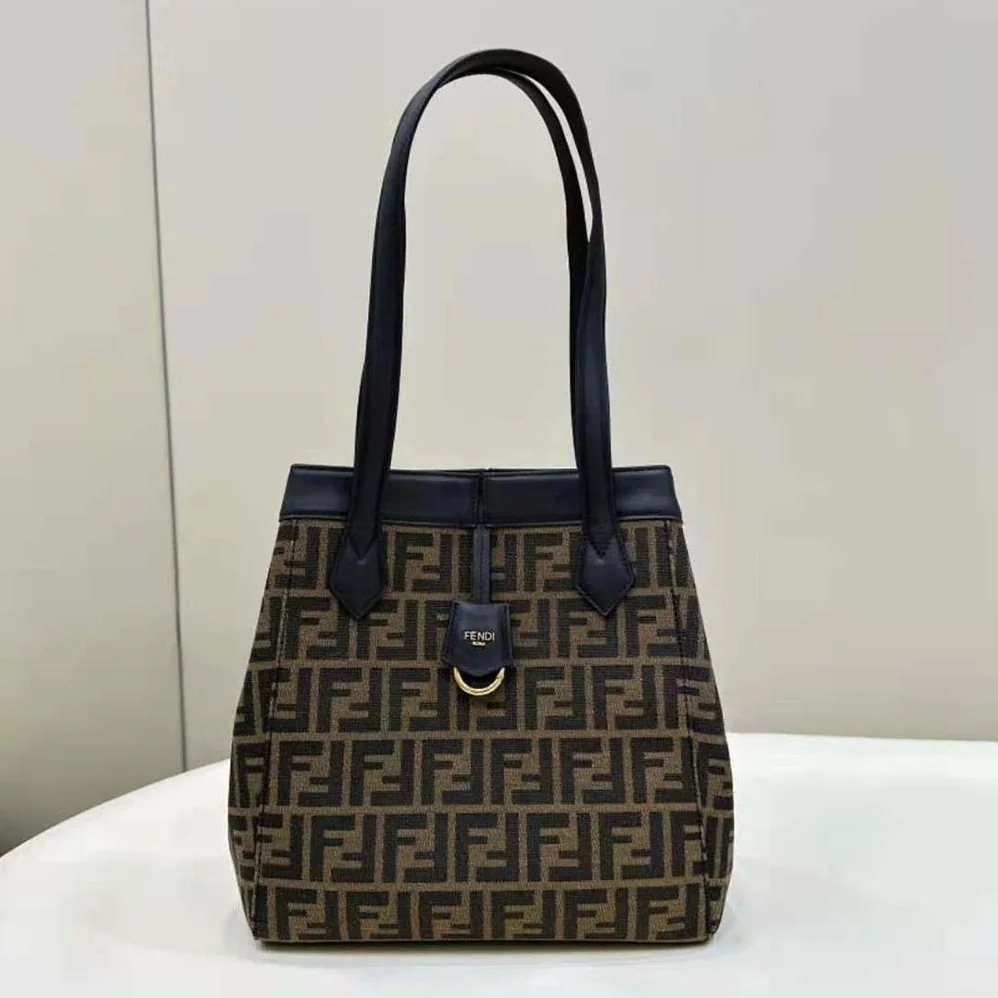 Fendi Origami Medium Brown FF Jacquard Fabric Bag That Can be Transformed for Women Fendi Origami Medium Brown FF Jacquard Fabric Bag That Can be Transformed for Women