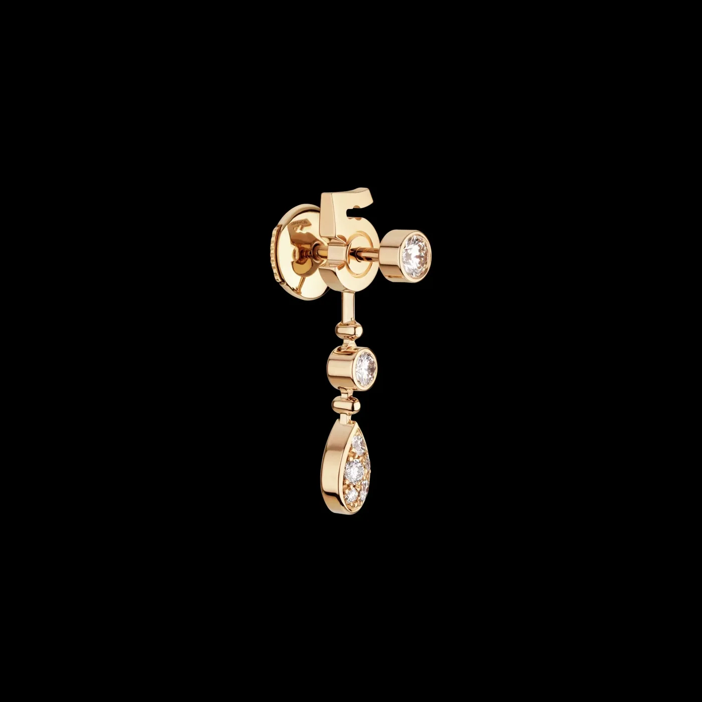 Chanel Eternal N°5 Transformable Earrings Beige Gold Chanel Eternal N°5 Transformable Earrings Beige Gold