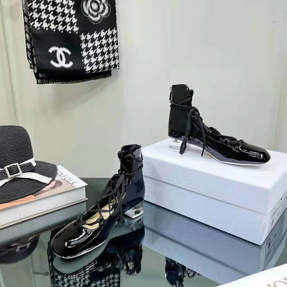 Dior Arty Lace-up Ankle Boot Black Patent Calfskin for Women Dior Arty Lace-up Ankle Boot Black Patent Calfskin for Women