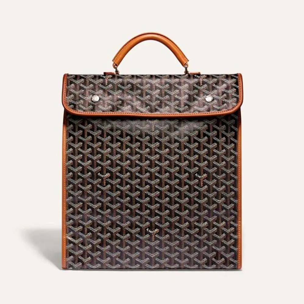 Goyard Saint Léger Backpack in Goyardine Canvas & Chevroches Calfskin for Women in Brown Goyard Saint Léger Backpack in Goyardine Canvas & Chevroches Calfskin for Women in Brown