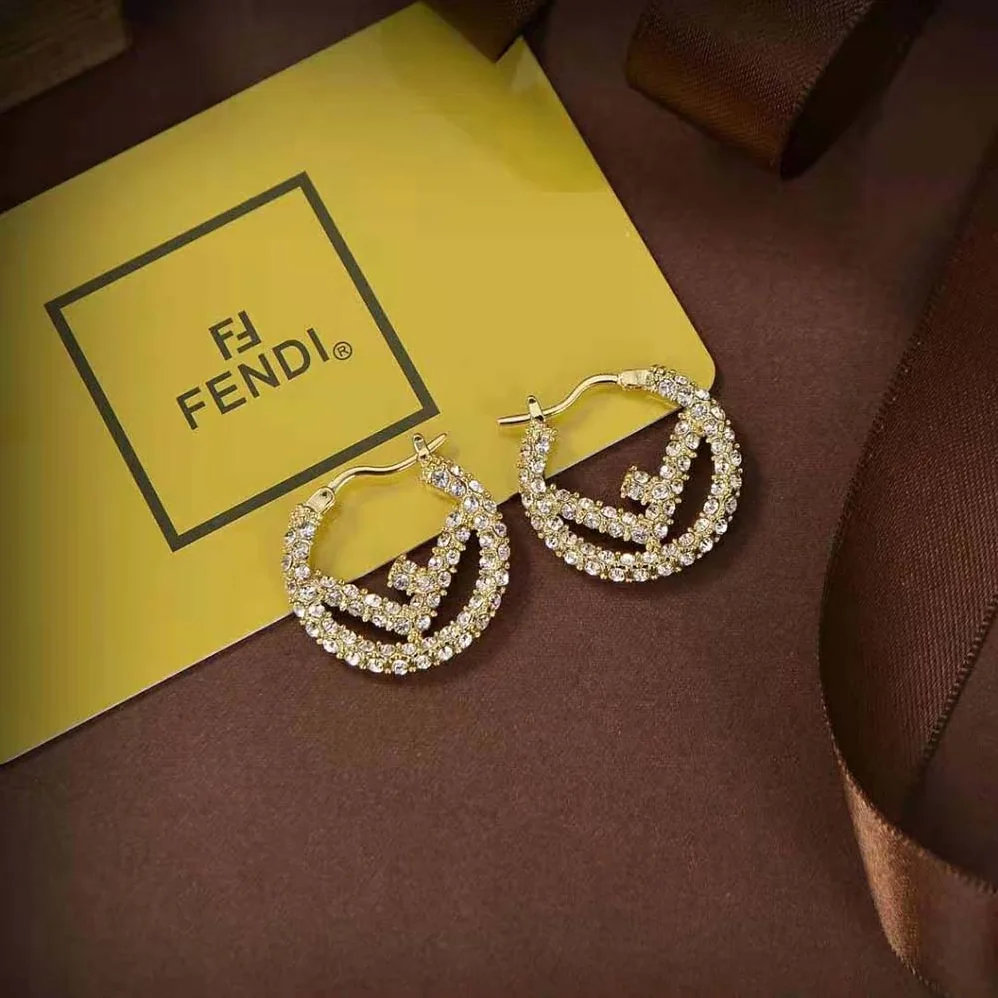 Fendi Hoop Earrings with F is Fendi Motif for Women Fendi Hoop Earrings with F is Fendi Motif for Women