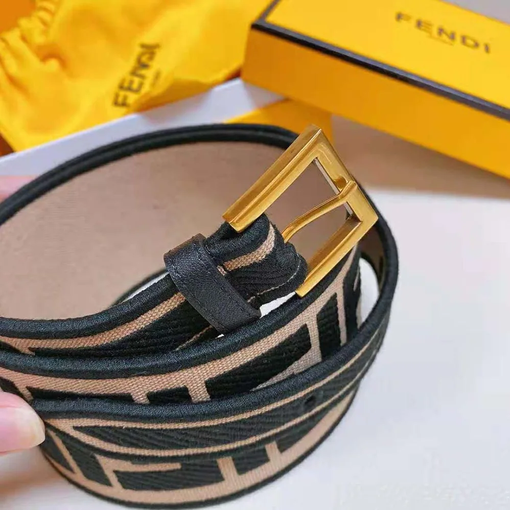 Fendi Canvas High Waist Belt 6 cm for Women in Brown Fendi Canvas High Waist Belt 6 cm for Women in Brown